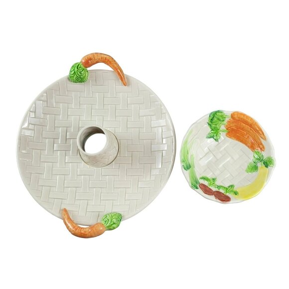 Fitz and Floyd Vintage Serving Plate with Detachable Bowl Vegetable Dish JH1570 - Picture 4 of 10